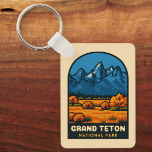 Reise im Stil der Vergangenheit Grand Teton Nation Schlüsselanhänger