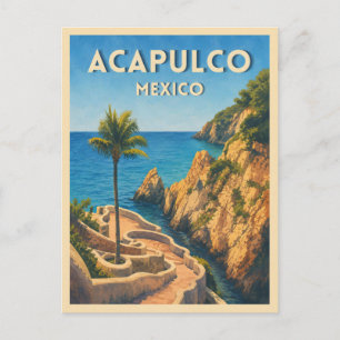 Reise im Stil der Vergangenheit nach Acapulco, Mex Postkarte