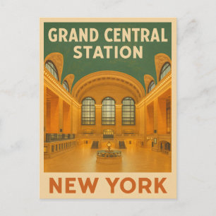 Reise im Stil der Vergangenheit New York Grand Cen Postkarte