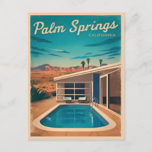 Reise im Stil der Vergangenheit Palm Springs Kalif Postkarte