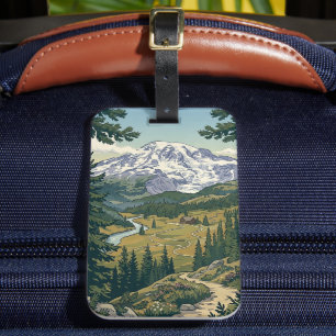 Reise im Stil der Vergangenheit zum Mount Rainier  Gepäckanhänger