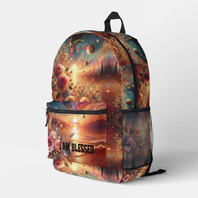 Reise im Stil Ich bin gesegnet Rucksack (Rückseitige Ecke Rechts)