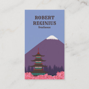 Reise im Stil Japans mit Mount Fuji Visitenkarte