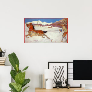 Reise im Stil vergangener Zeiten, Winter in Engadi Poster