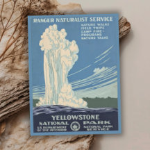 Reise im Vintage-Retro-Stil zum Yellowstone-Nation