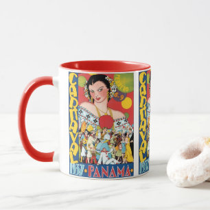 Reise im Vintage-Stil 1937 Panama-Karneval Party F Tasse