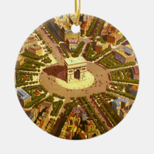 Reise im Vintage-Stil, Arc de Triomphe Paris Frank Keramik Ornament