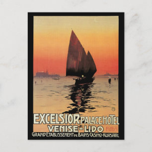 Reise im Vintage-Stil, Boote im Excelsior Palace V Postkarte