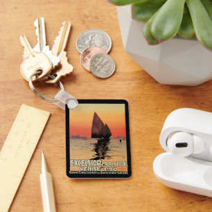 Reise im Vintage-Stil, Boote im Excelsior Palace V Schlüsselanhänger