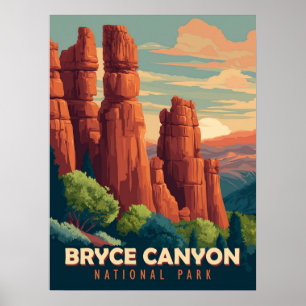 Reise im Vintage-Stil Bryce Canyon National Park U Poster