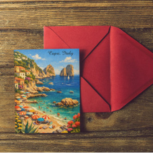 Reise im Vintage-Stil – Capri Italien Marina Picco Postkarte