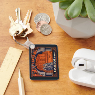 Reise im Vintage-Stil, Casablanca in Marokko, Afri Schlüsselanhänger