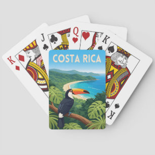Reise im Vintage-Stil Costa Rica Naturstrand Retro Spielkarten