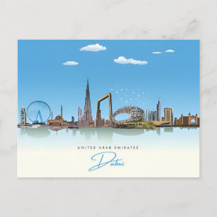 Reise im Vintage-Stil Dubai Vereinigte Arabische E Postkarte