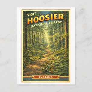 Reise im Vintage-Stil durch den Hoosier National F Postkarte