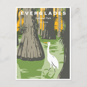 Reise im Vintage-Stil Everglades National Park Flo Postkarte