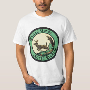 Reise im Vintage-Stil, Grand Forks, North Dakota T-Shirt