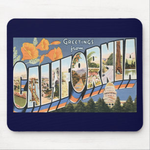 Reise im Vintage-Stil, Grüße von Kalifornischen Mo Mousepad