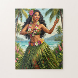 Reise im Vintage-Stil Hawaiian Hula Girl Puzzle