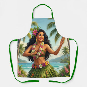 Reise im Vintage-Stil Hawaiian Hula Girl Schürze