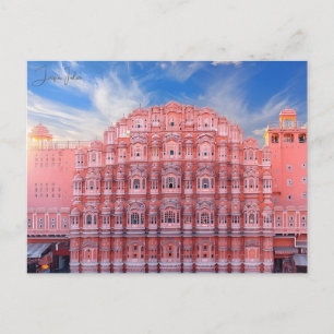 Reise im Vintage-Stil Jaipur Indien Farbiger Rajas Postkarte