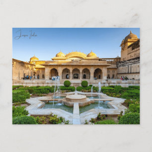 Reise im Vintage-Stil Jaipur Indien Farbiger Rajas Postkarte