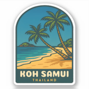 Reise im Vintage-Stil Koh Samui Thailand Retro-Str Aufkleber