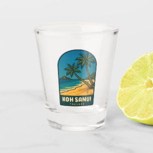 Reise im Vintage-Stil Koh Samui Thailand Retro-Str Schnapsglas