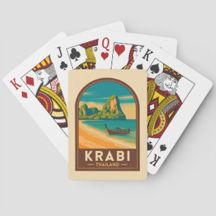 Reise im Vintage-Stil Krabi Thailand Railay Beach Spielkarten