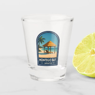 Reise im Vintage-Stil Montego Bay Jamaika Strand R Schnapsglas