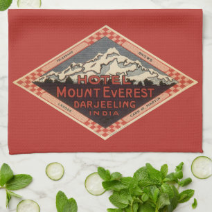 Reise im Vintage-Stil, Mount Everest, Darjeeling I Geschirrtuch