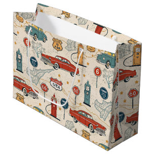 Reise im Vintage-Stil Muster (2) Große Geschenktüte