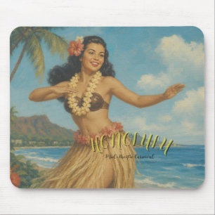 Reise im Vintage-Stil nach Hawaii Mousepad