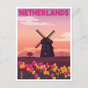 Reise im Vintage-Stil Niederlande Holland retro Postkarte