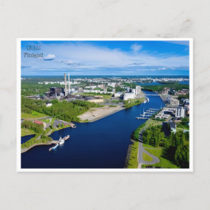 Reise im Vintage-Stil Oulu Finnland Finlande Touri Postkarte