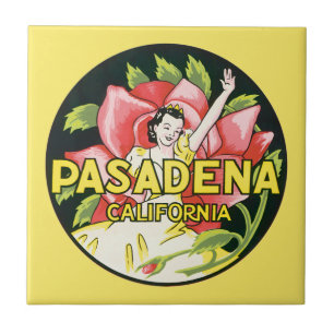 Reise im Vintage-Stil, Pasadena Kalifornien, Dame  Fliese