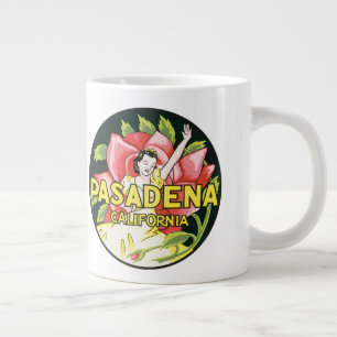 Reise im Vintage-Stil, Pasadena Kalifornien, Dame  Jumbo-Tasse