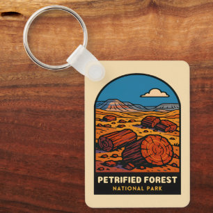 Reise im Vintage-Stil Petrified-Forest-Nationalpar Schlüsselanhänger