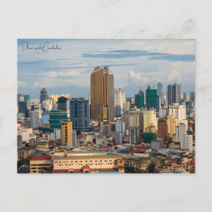 Reise im Vintage-Stil Phnom Penh Kambodscha Angkor Postkarte