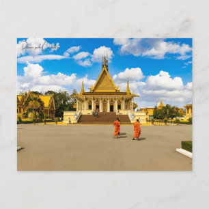Reise im Vintage-Stil Phnom Penh Kambodscha Stadt Postkarte
