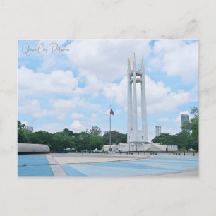 Reise im Vintage-Stil Quezon City Philippinen Stad Postkarte