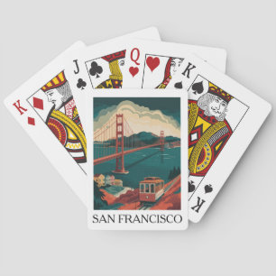 Reise im Vintage-Stil San Francisco Golden Gate Br Spielkarten