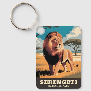 Reise im Vintage-Stil Serengeti-Nationalpark Tansa Schlüsselanhänger
