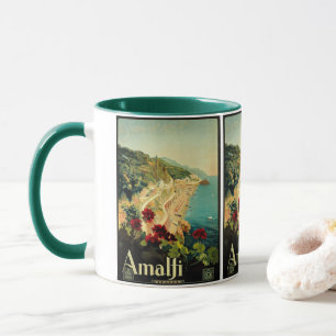 Reise im Vintage-Stil, Strand an der Amalfi-Küste Tasse
