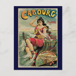 Reise im Vintage-Stil, Strandresort, Cabourg Frank Postkarte