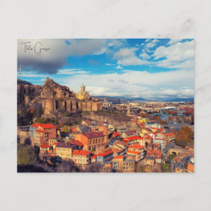 Reise im Vintage-Stil Tiflis Georgien Gebäude Stad Postkarte