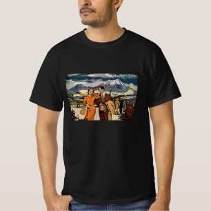 Reise im Vintage-Stil, Touristen auf dem Panagra-F T-Shirt