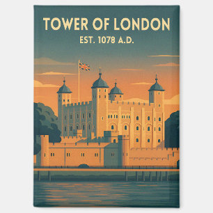 Reise im Vintage-Stil: Tower of London UK Retro-Pa Magnet
