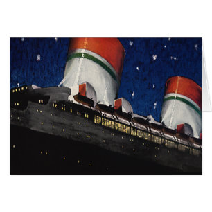 Reise im Vintage-Stil, Urlaub auf einem Kreuzfahrt