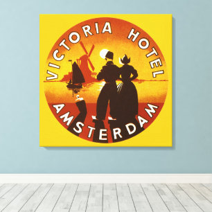 Reise im Vintage-Stil, Victoria Hotel, Amsterdam,  Leinwanddruck